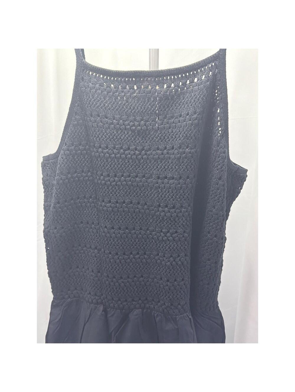 Universal Thread Black Crochet Bodice Maxi Dress Spaghetti Strap 1X NWT - Picture 5 of 5